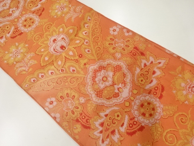 アンティーク　唐草模様織出し袋帯（材料）